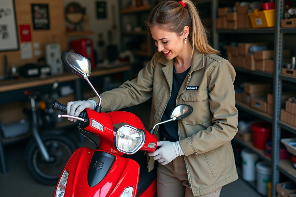 Femme nettoyant le siège d